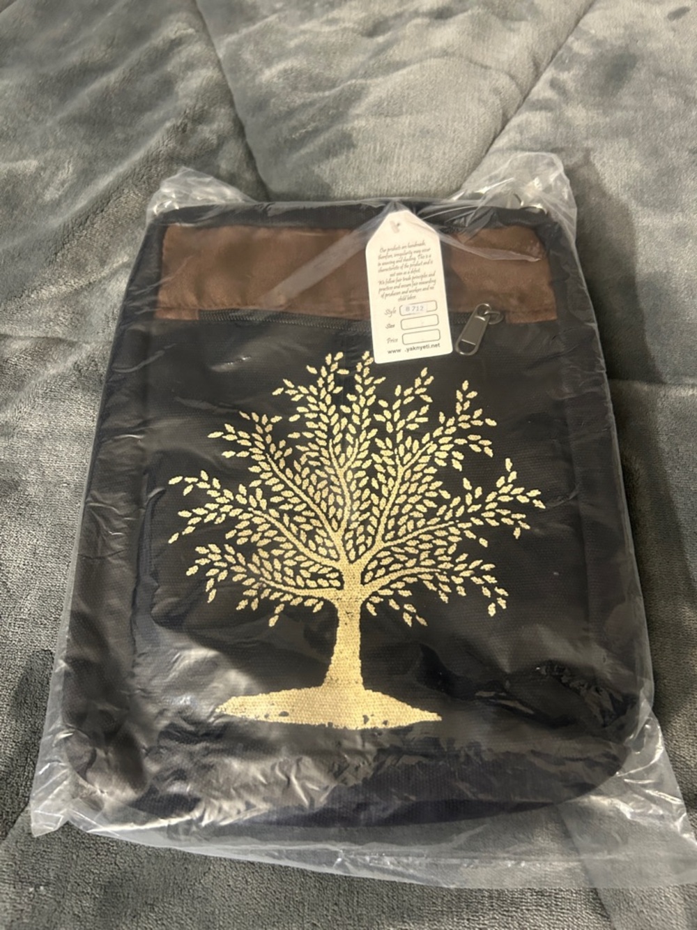Embroidered Tree Crossbody Bag - Black - one black bag not the pair